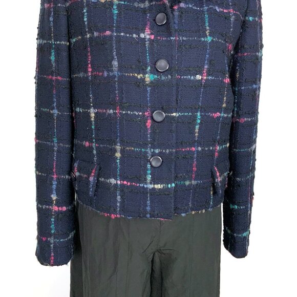 Vintage Herbert Grossman Rare Multi Color Rainbow Wool Tweed Blazer Sz 8-6 - Picture 10 of 16